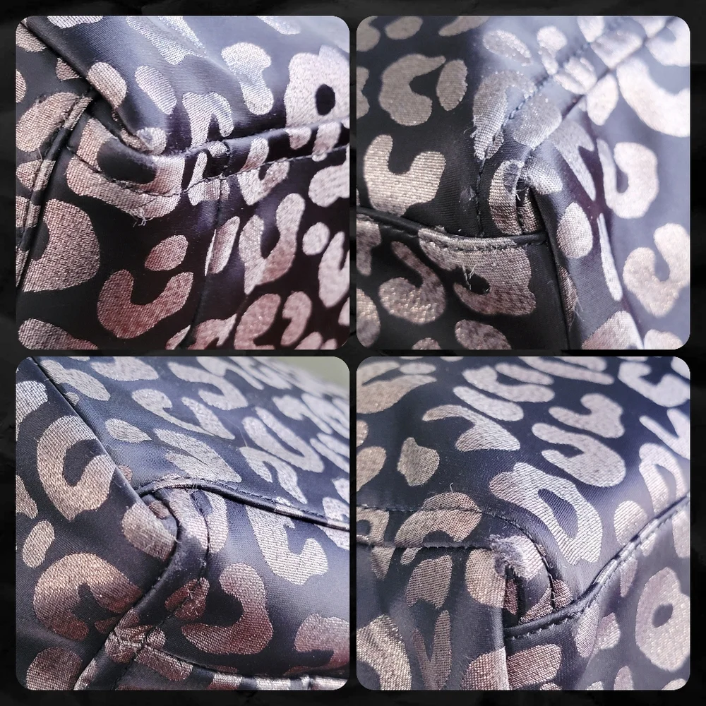 Kate Spade K9308 Chelsea Large Metallic Leopard Nylon Tote Bag